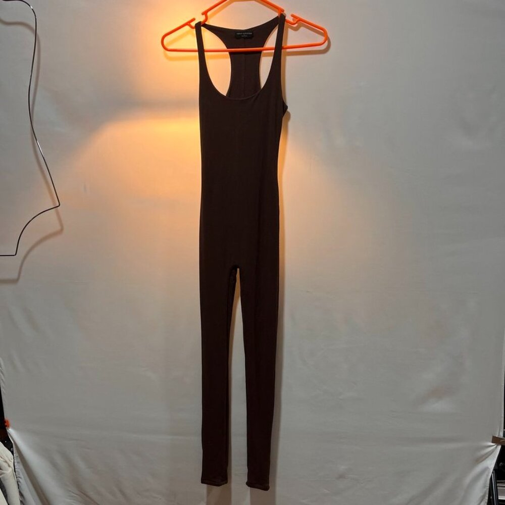 Naked Wardrobe Chocolate Racerback Bodysuit Jumpsuit XS - Picture 7 of 9